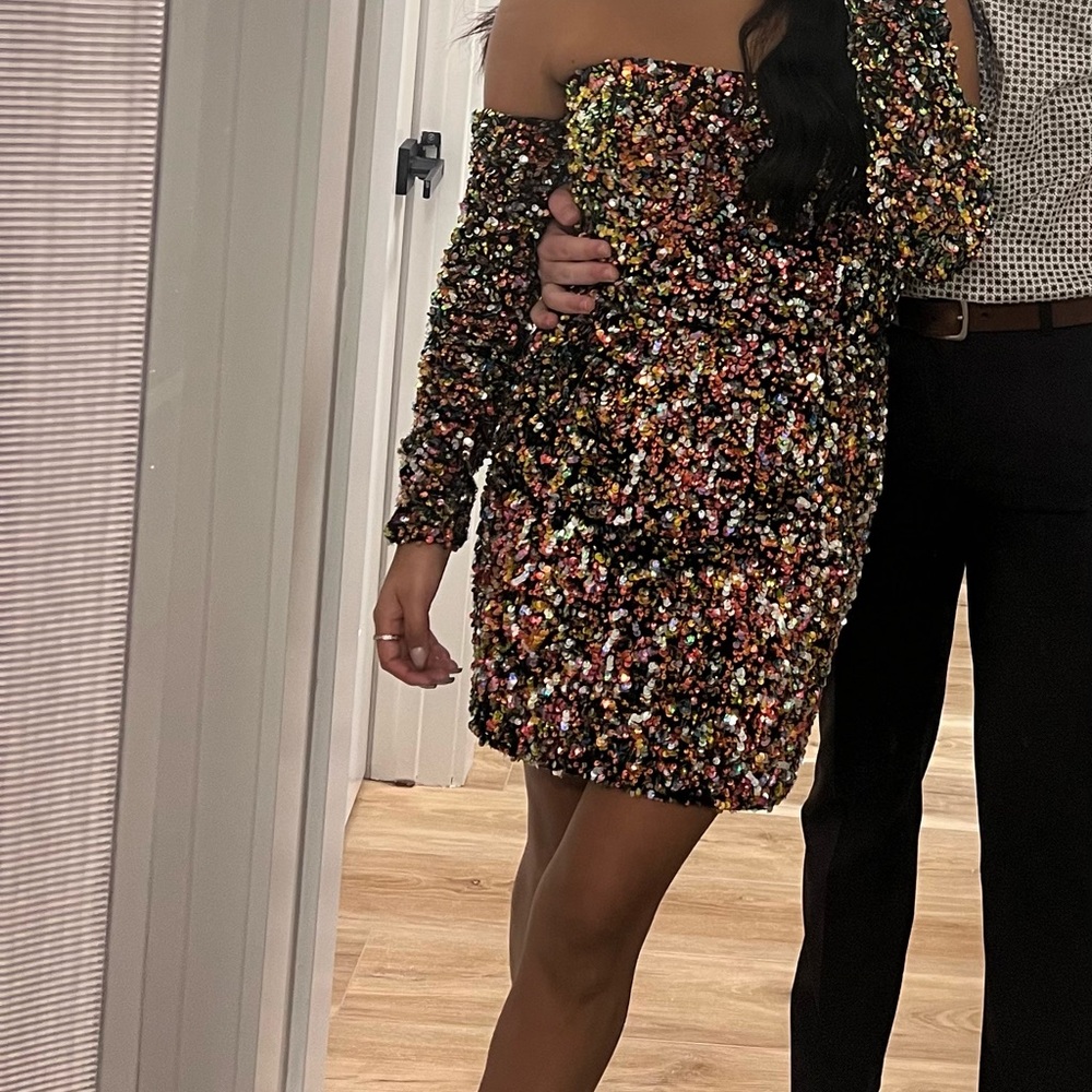 HELSI (Anthropology) off-the shoulder mini dress